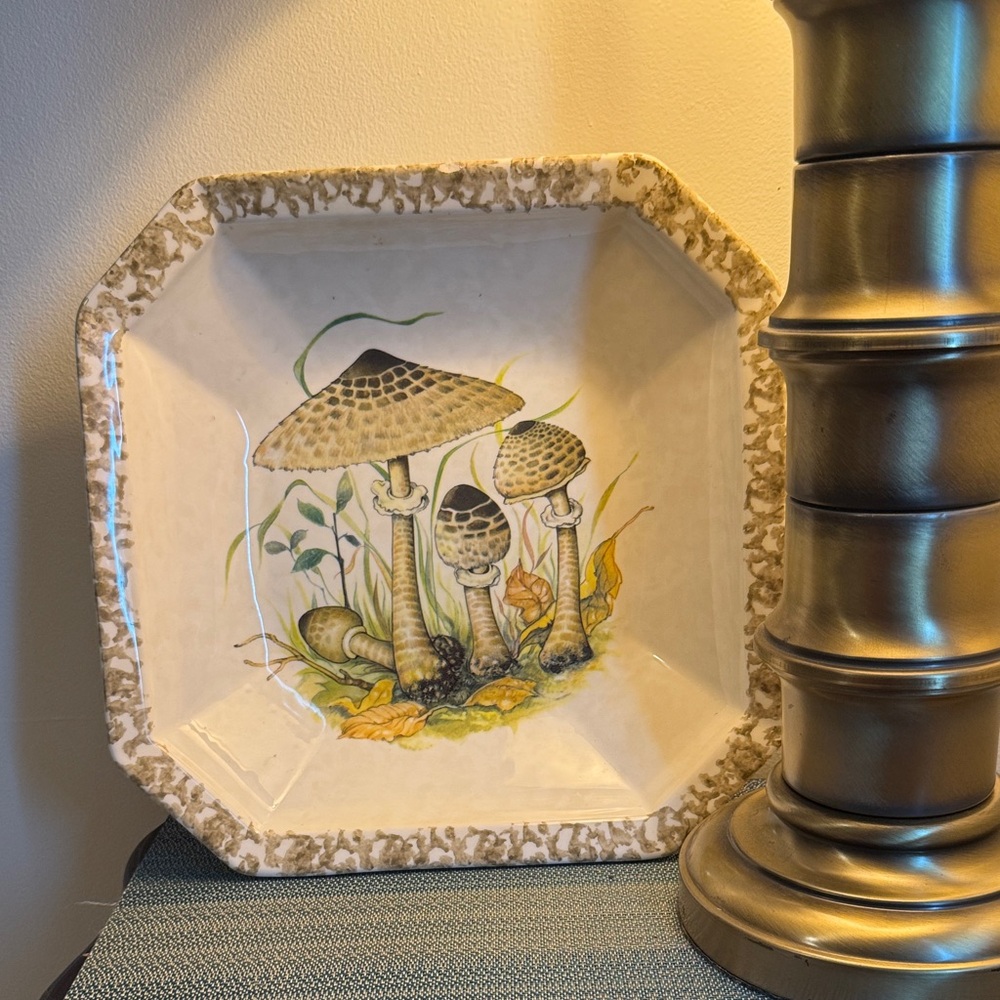 Vintage Mushroom Decorative Plate